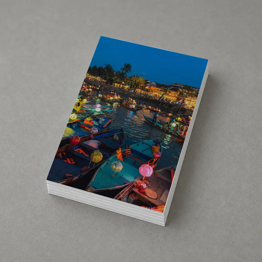 Hoi An Lantern Boats on River Night – Postcards