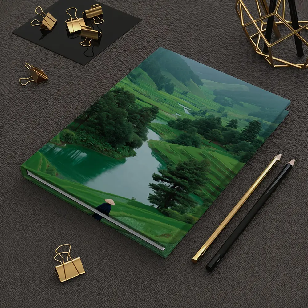 Rice Fields River Valley Green Landscape – Notebooks