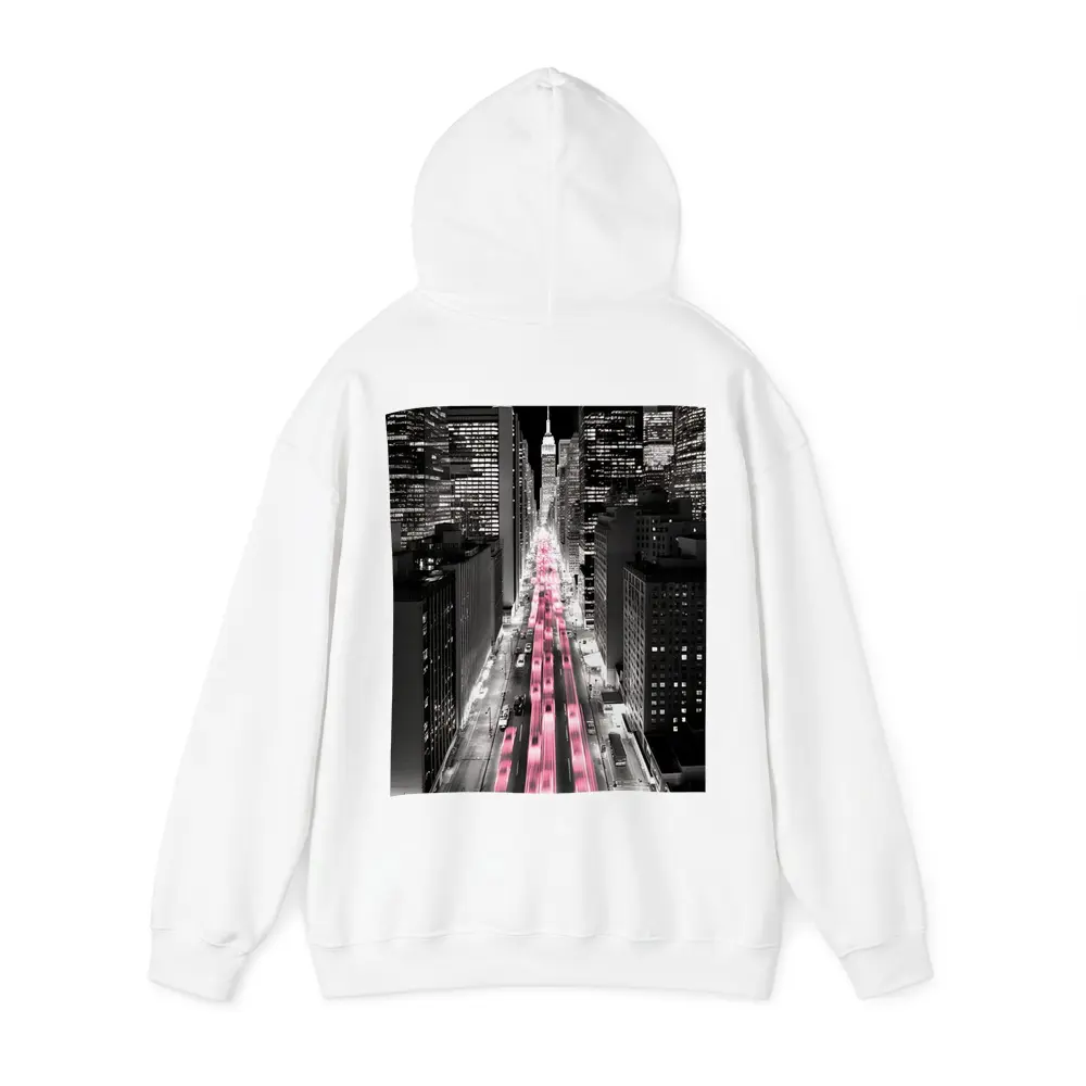 New York City Street Pink Light Trails Night – Hoodies