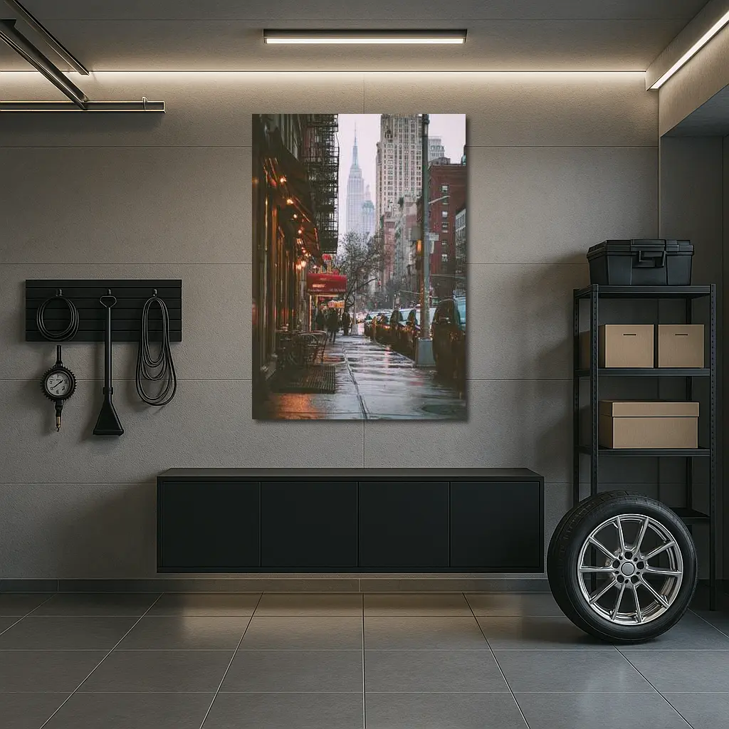 New York City Rainy Street Empire State – Wall Art