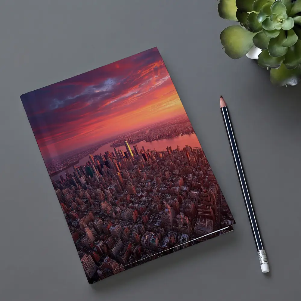 New York City Skyline Aerial Sunset View – Notebooks