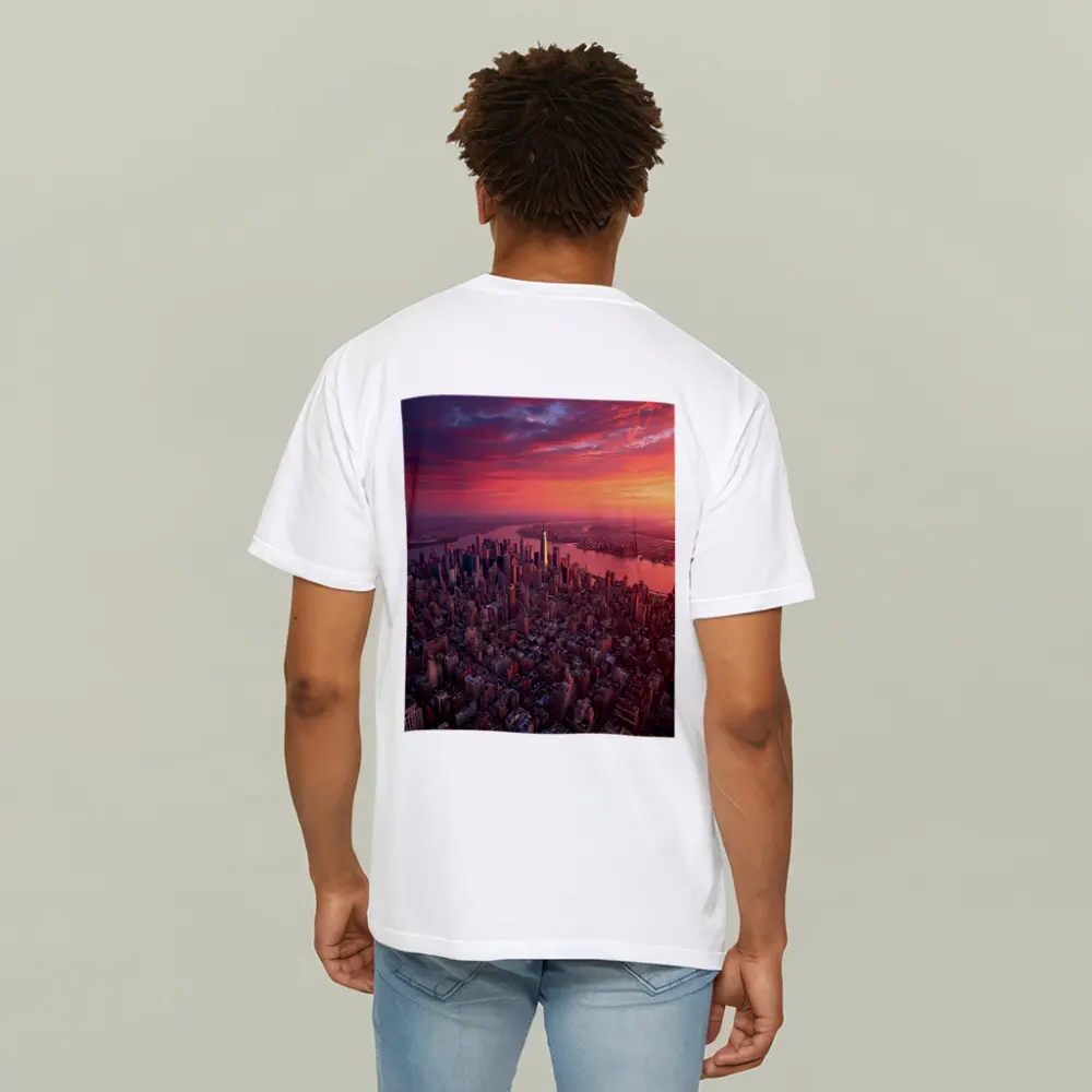 New York City Skyline Aerial Sunset View – T-Shirts