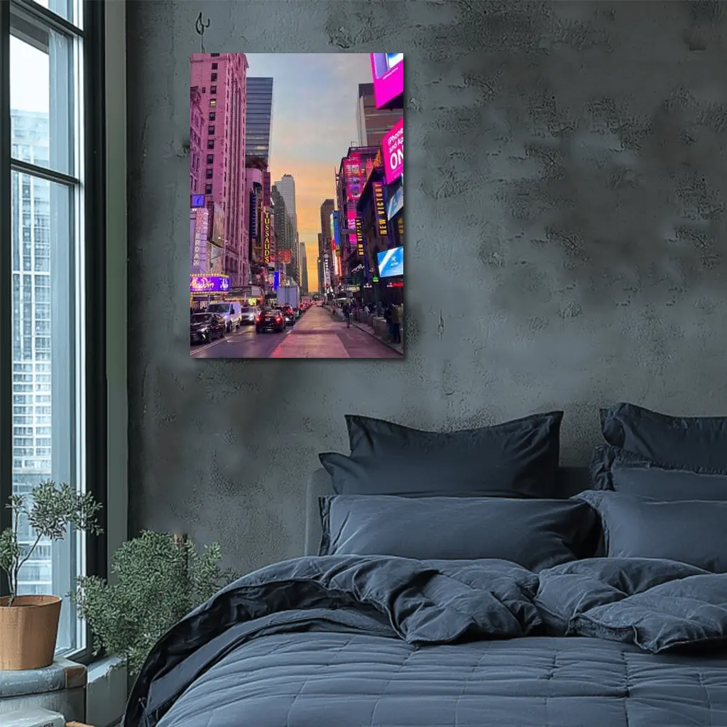 Times Square New York City Sunset Street – Wall Art