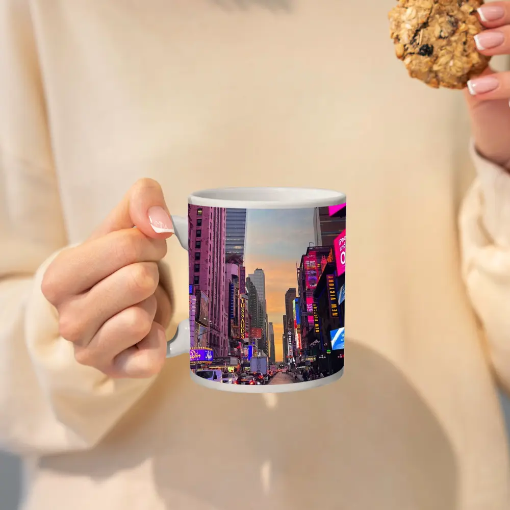 Times Square New York City Sunset Street – Mugs