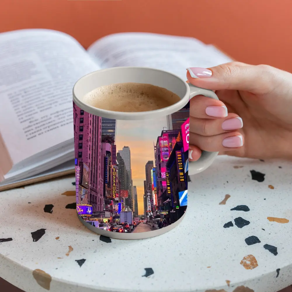 Times Square New York City Sunset Street – Mugs