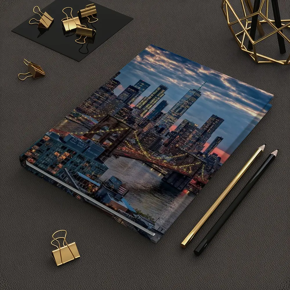 Brooklyn Bridge Manhattan Skyline Dusk View – Notebooks