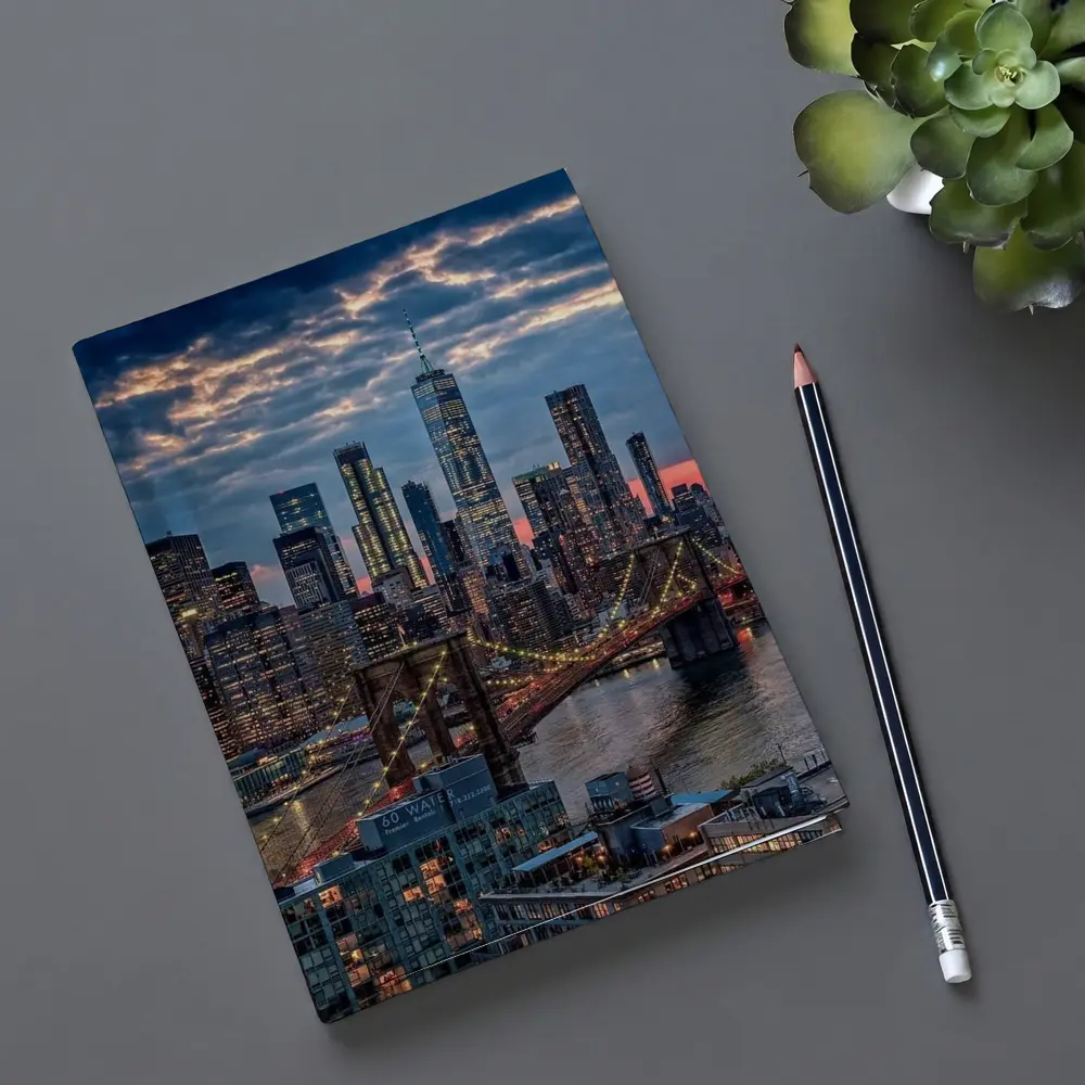 Brooklyn Bridge Manhattan Skyline Dusk View – Notebooks
