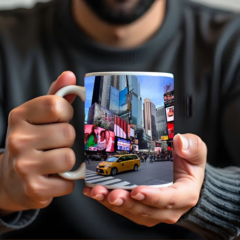 Yellow Taxi Times Square New York City – Mugs