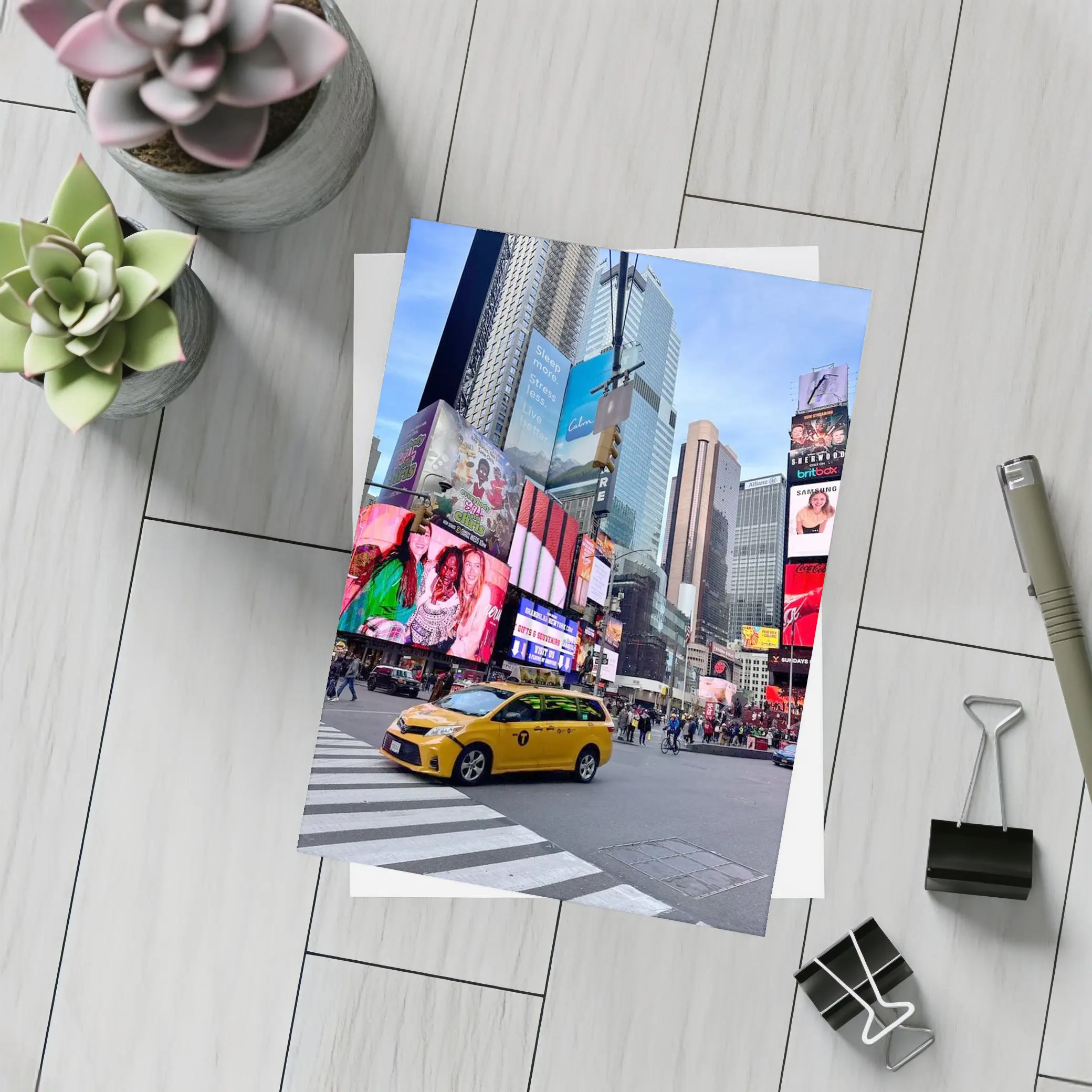 Yellow Taxi Times Square New York City – Postcards
