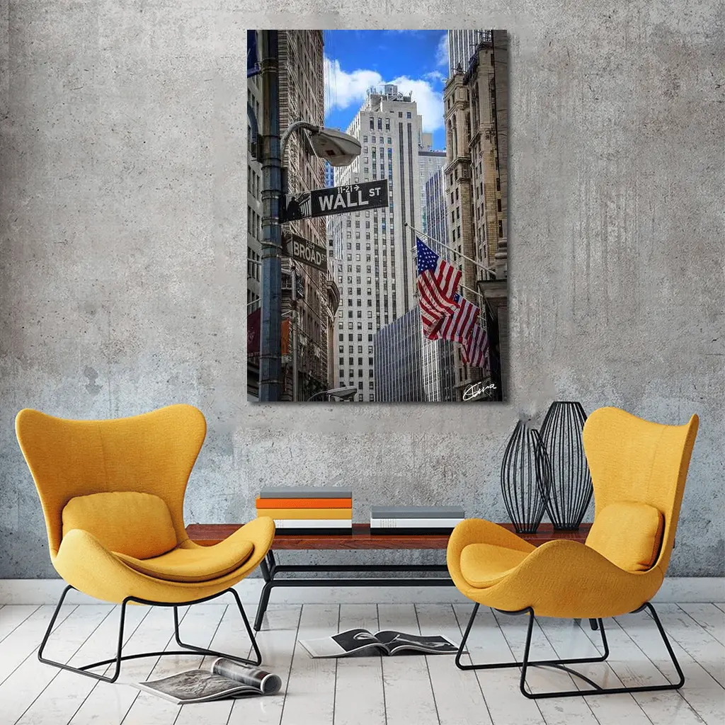 Wall Street Sign New York City Buildings – Wall Art