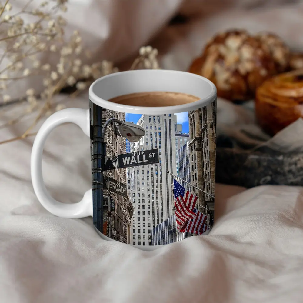 Wall Street Sign New York City Buildings – Mugs