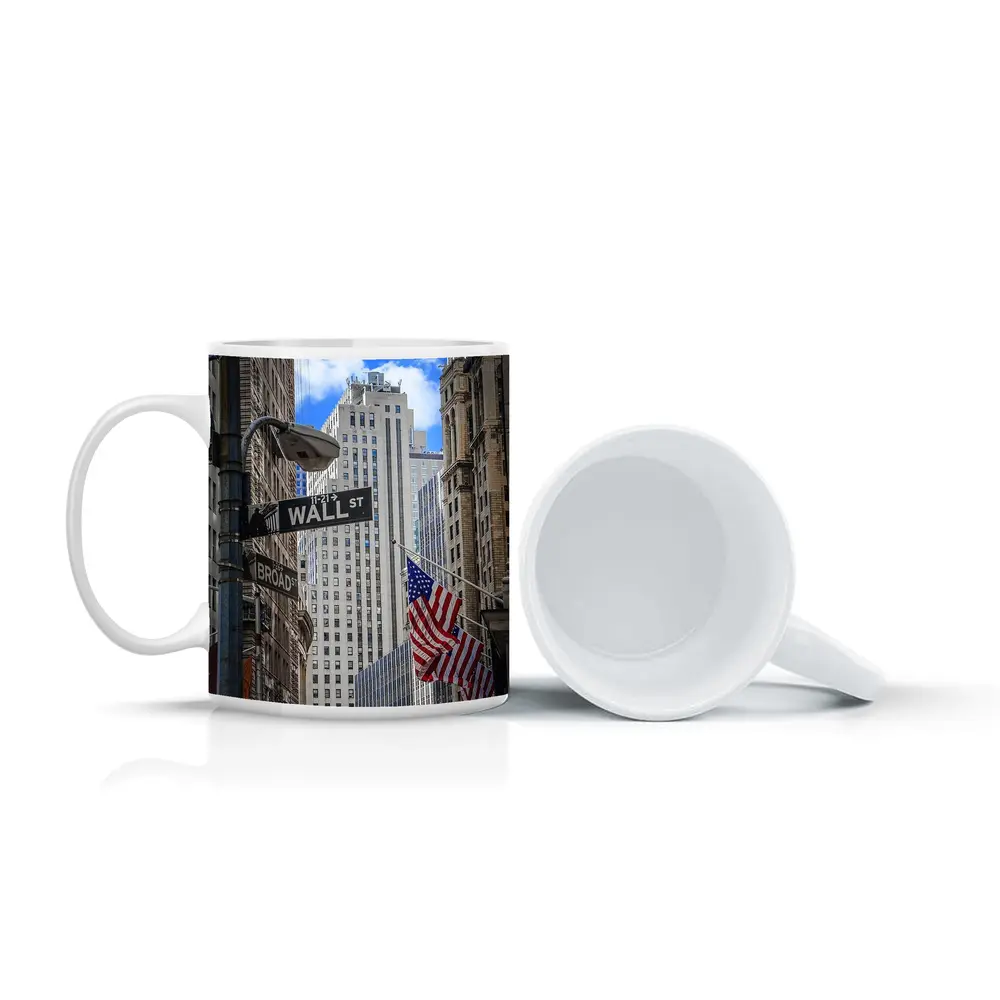 Wall Street Sign New York City Buildings – Mugs