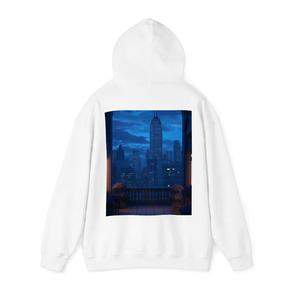 New York City Skyline Blue Night Balcony – Hoodies