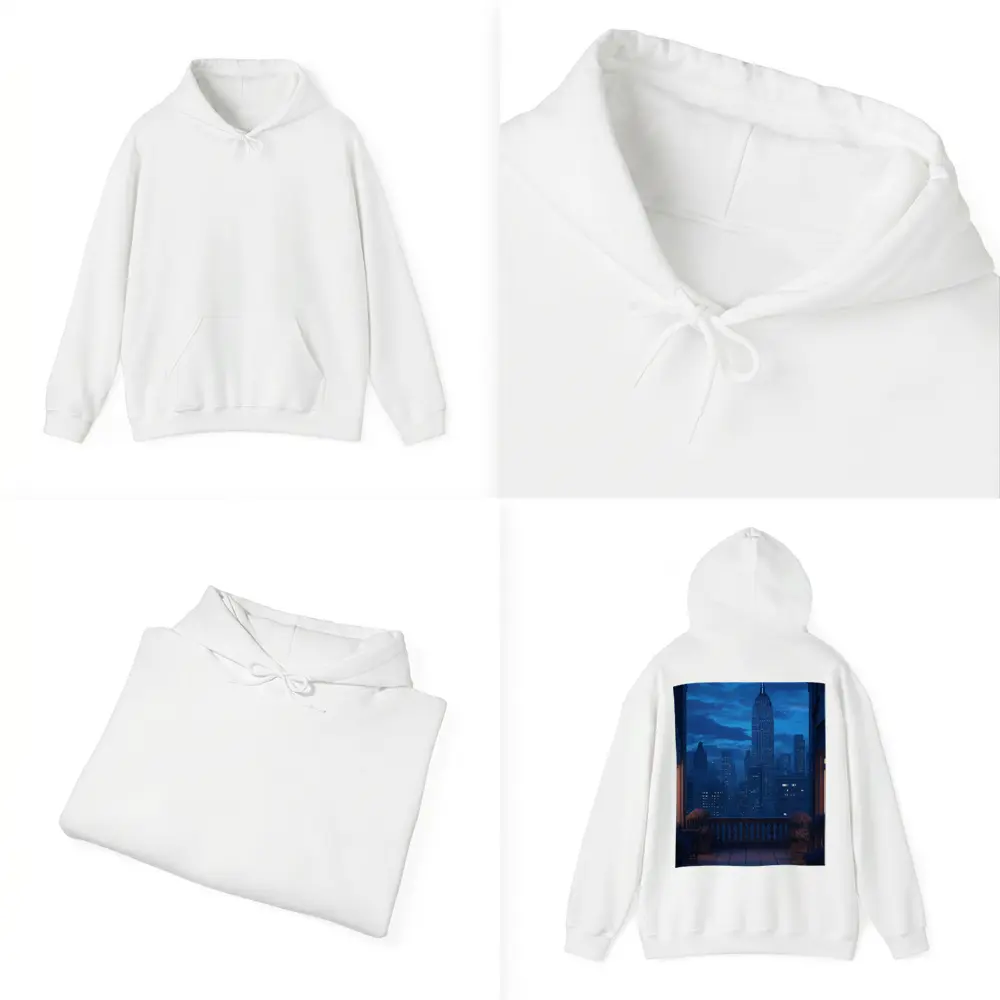 New York City Skyline Blue Night Balcony – Hoodies