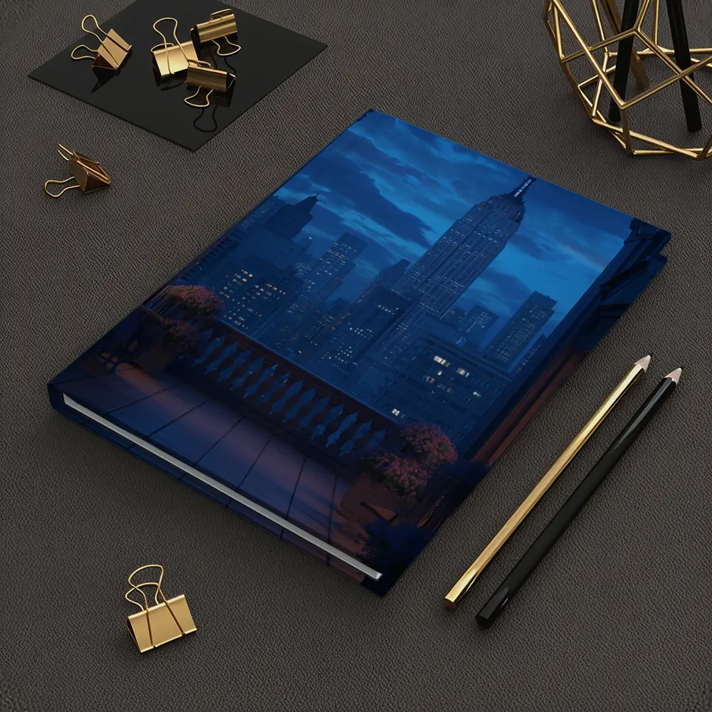 New York City Skyline Blue Night Balcony – Notebooks