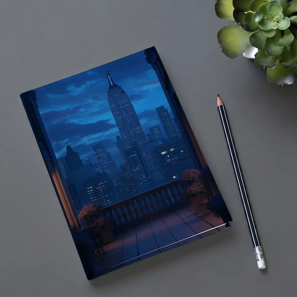 New York City Skyline Blue Night Balcony – Notebooks