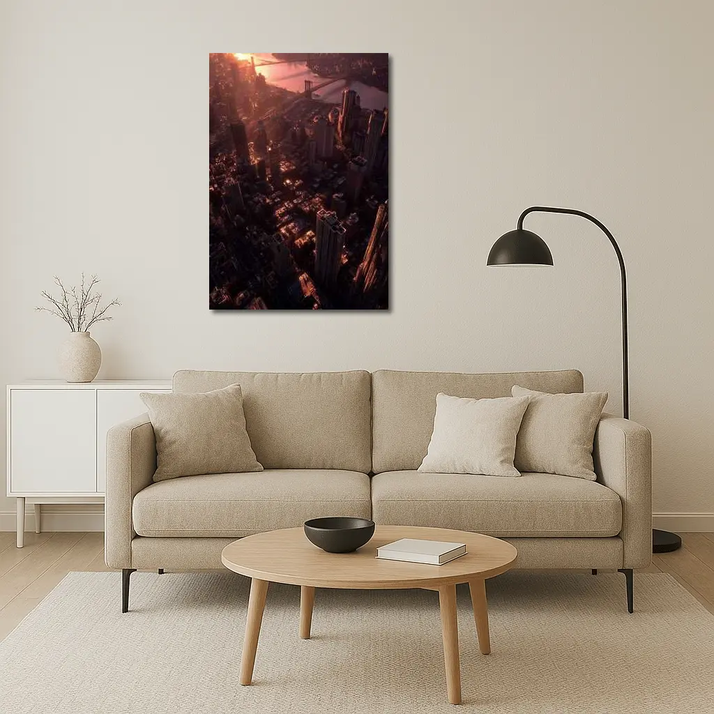 New York City Aerial View at Sunset – Wall Art
