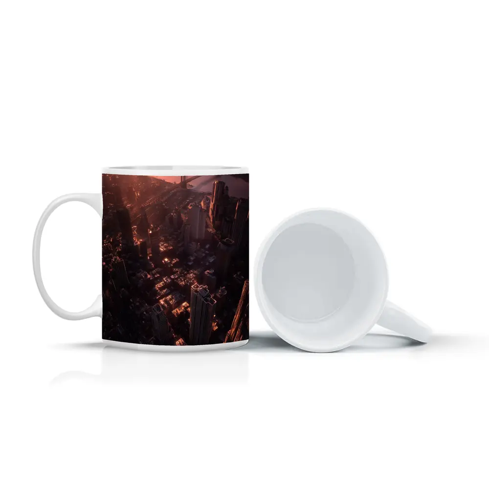 New York City Aerial View at Sunset – Mugs