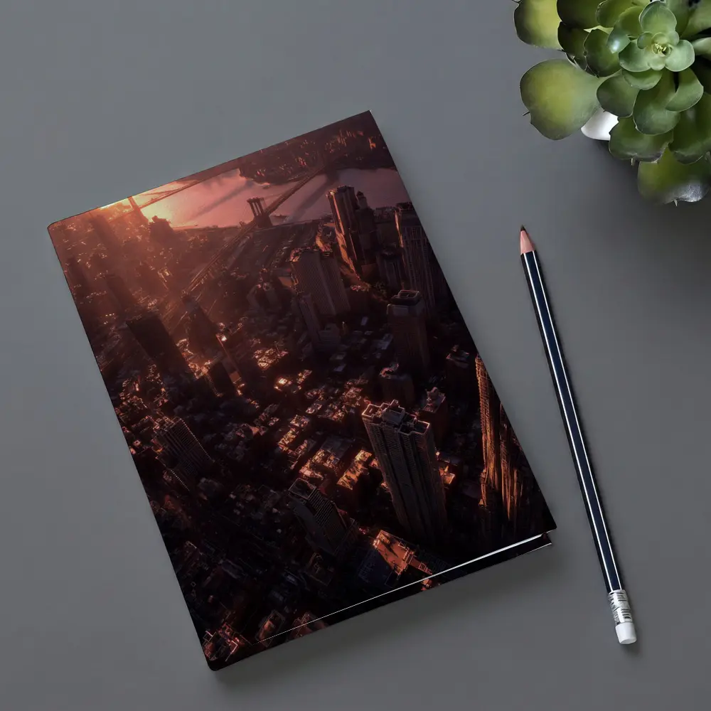 New York City Aerial View at Sunset – Notebooks