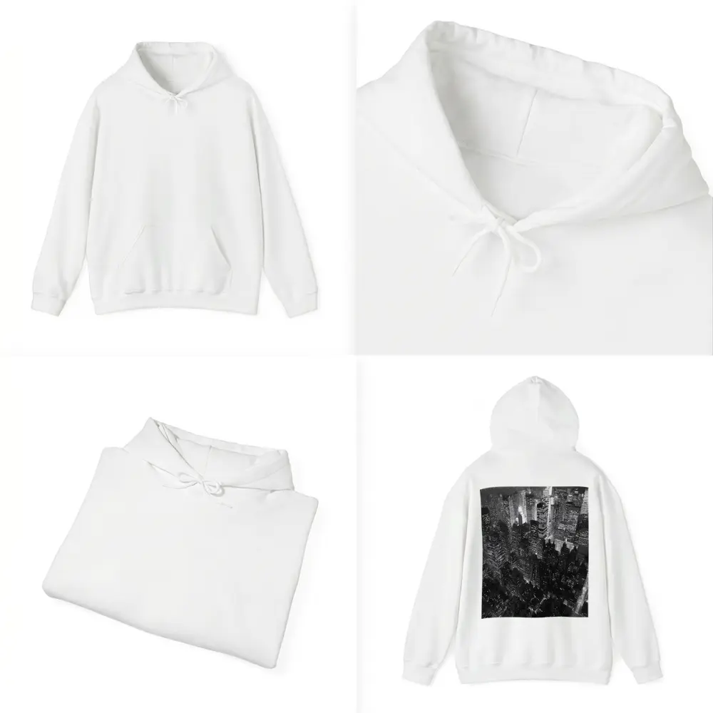 New York City Skyline Aerial Night View – Hoodies
