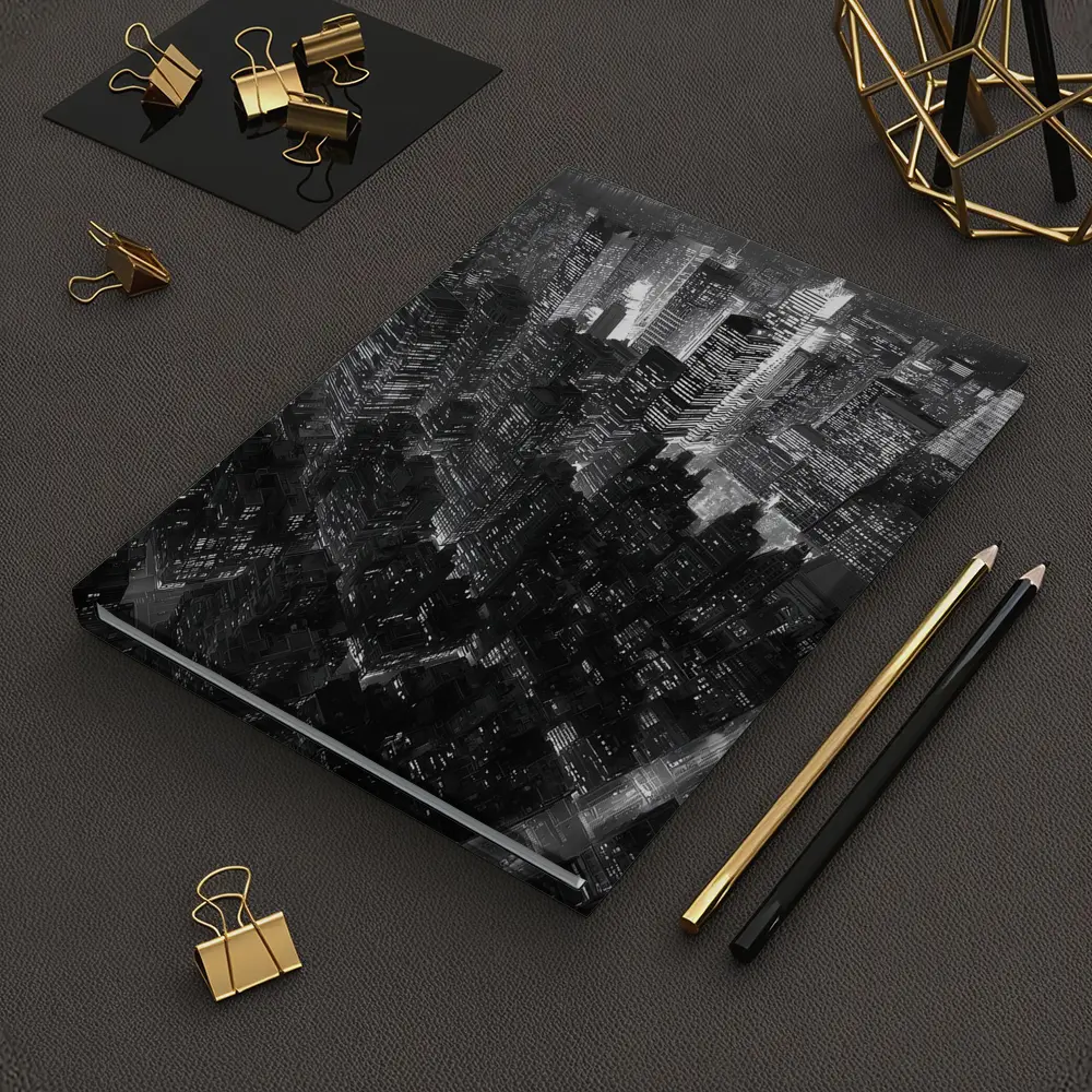 New York City Skyline Aerial Night View – Notebooks