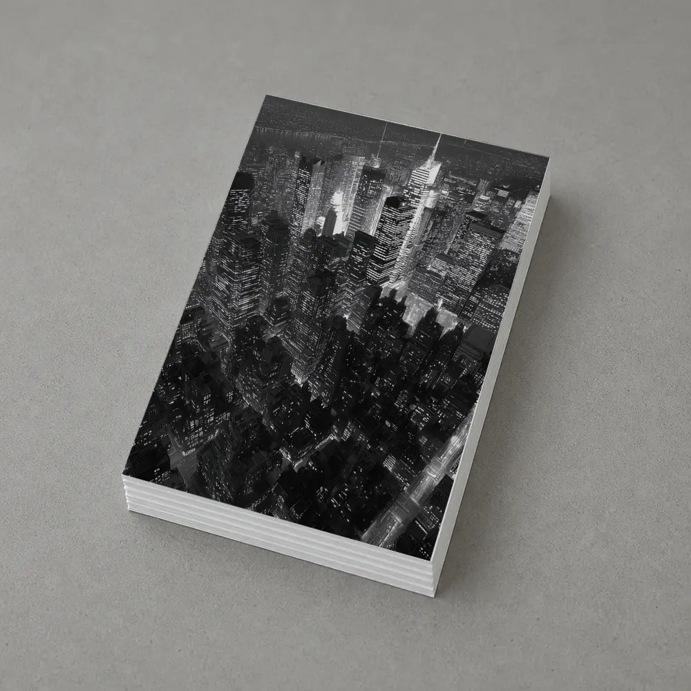 New York City Skyline Aerial Night View – Postcards