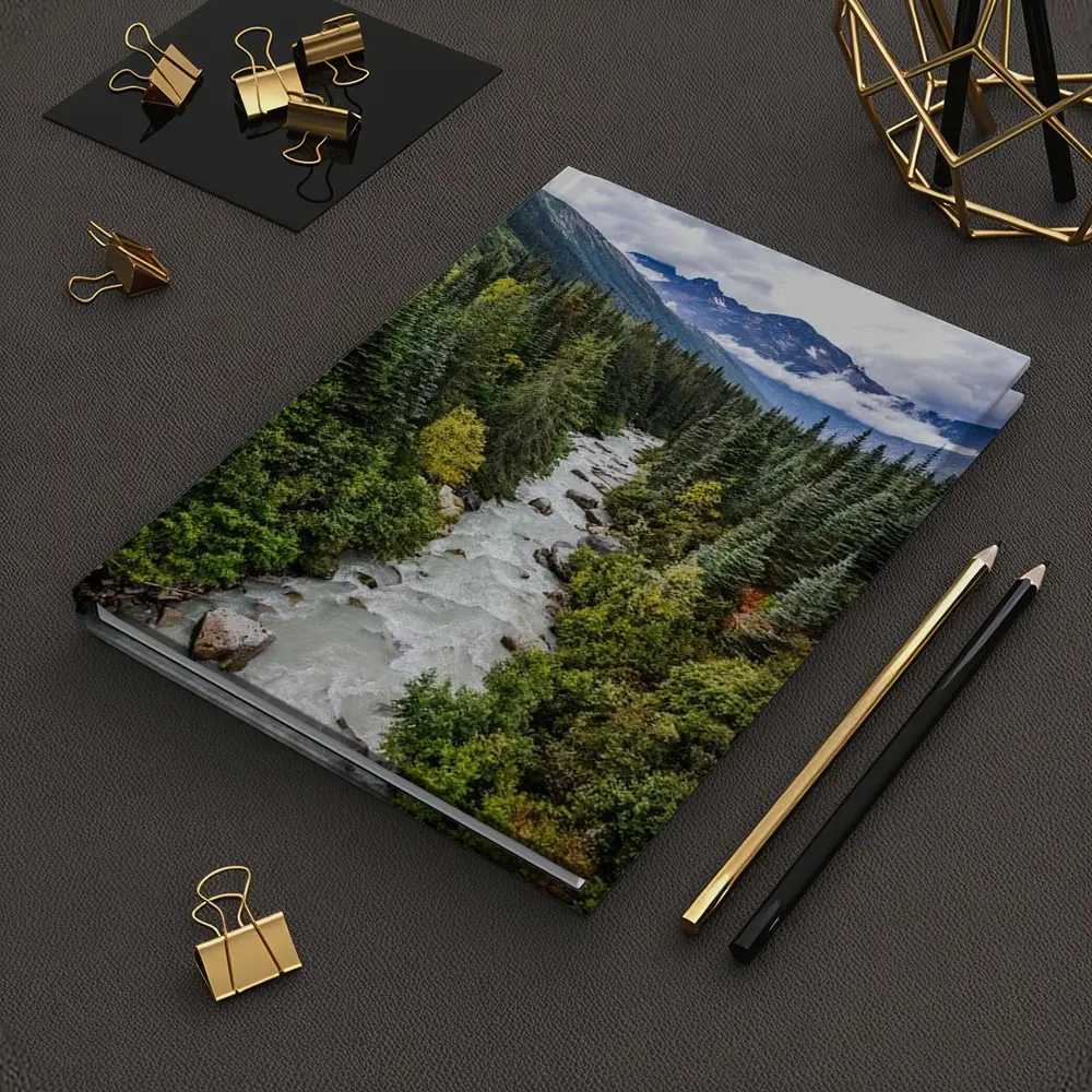 Rocky Mountain River Through Pine Forest – Notebooks