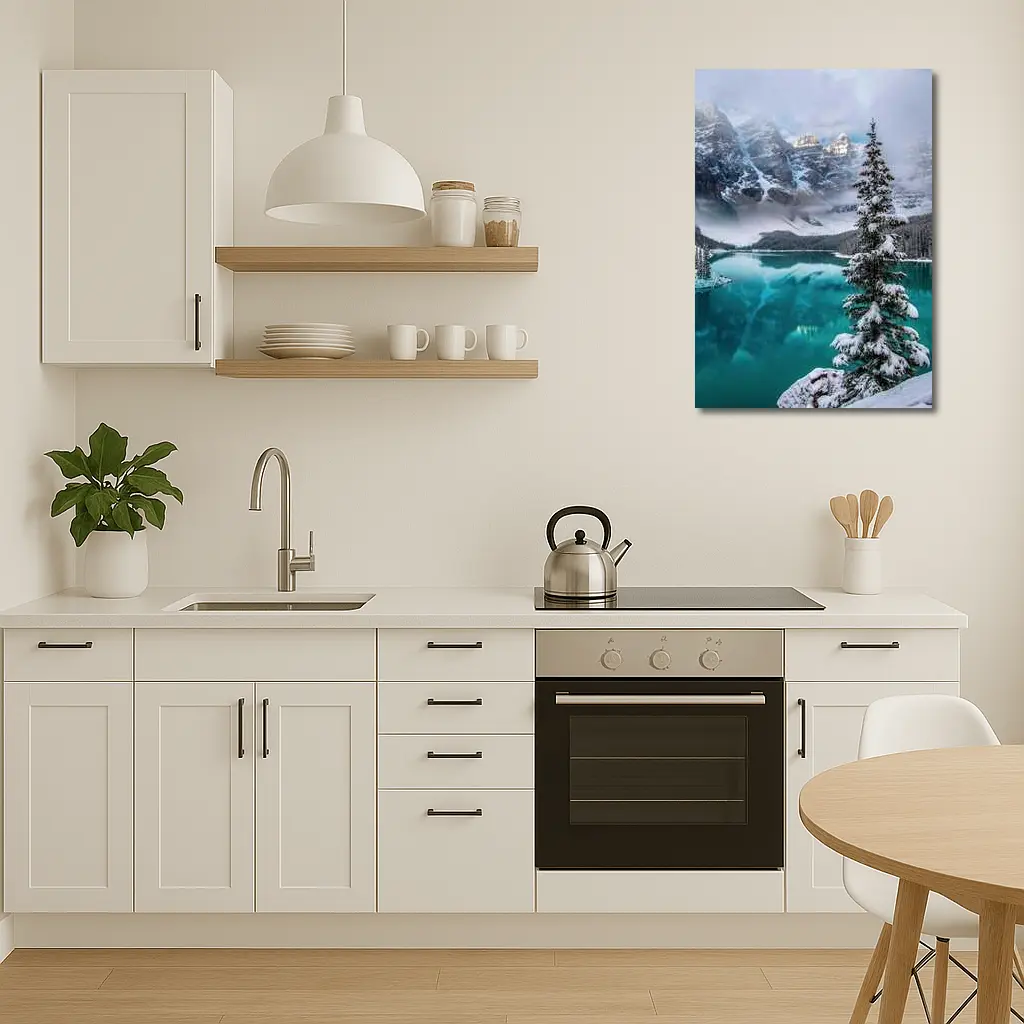 Moraine Lake Winter Snow Mountains Canada – Wall Art