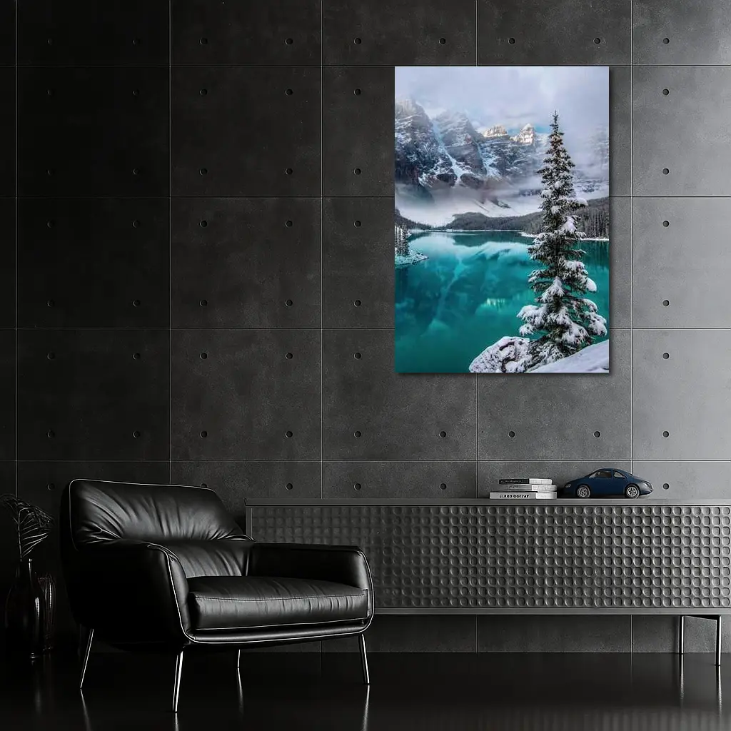 Moraine Lake Winter Snow Mountains Canada – Wall Art