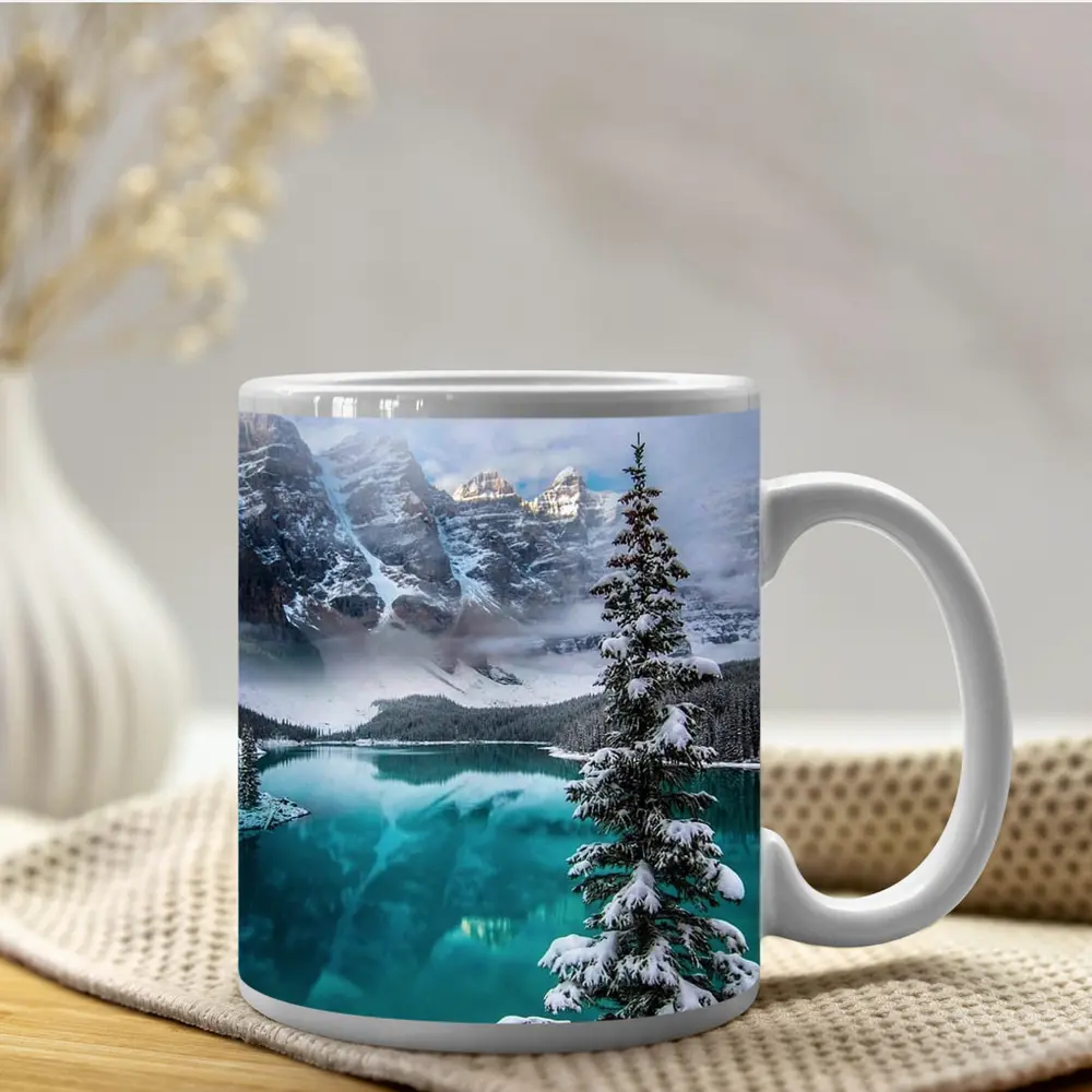 Moraine Lake Winter Snow Mountains Canada – Mugs