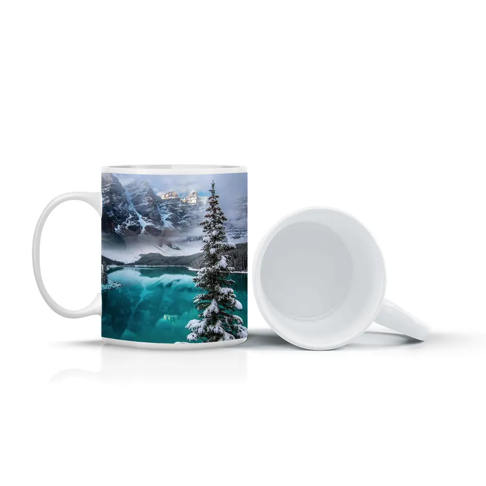 Moraine Lake Winter Snow Mountains Canada – Mugs