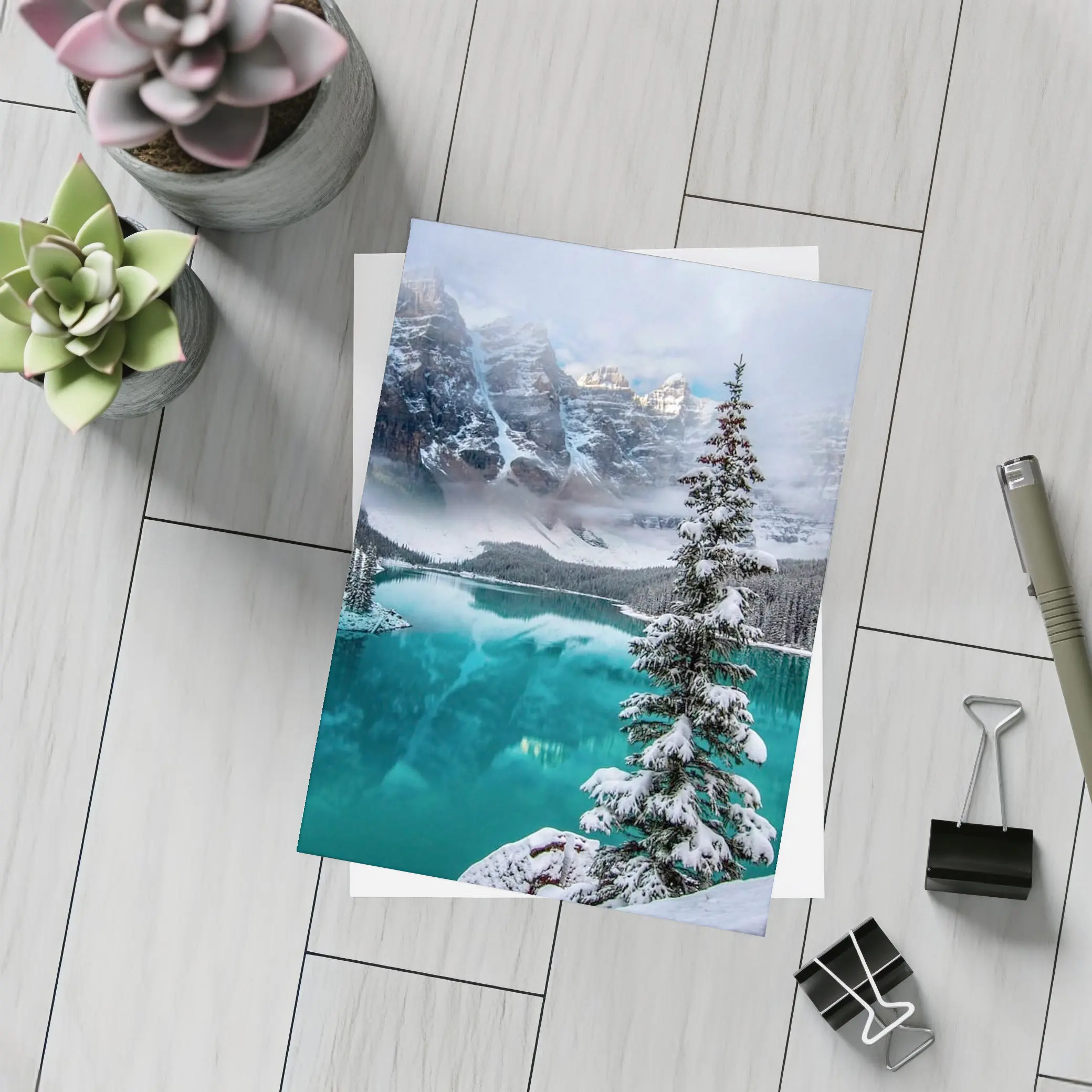 Moraine Lake Winter Snow Mountains Canada – Postcards