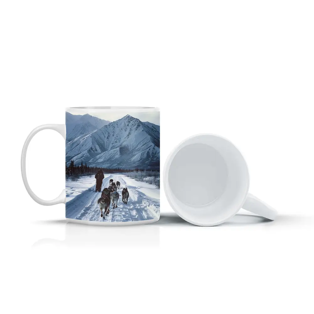 Husky Sled Dog Team Snowy Mountain Trail – Mugs