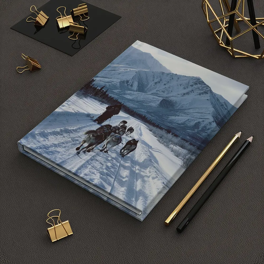 Husky Sled Dog Team Snowy Mountain Trail – Notebooks