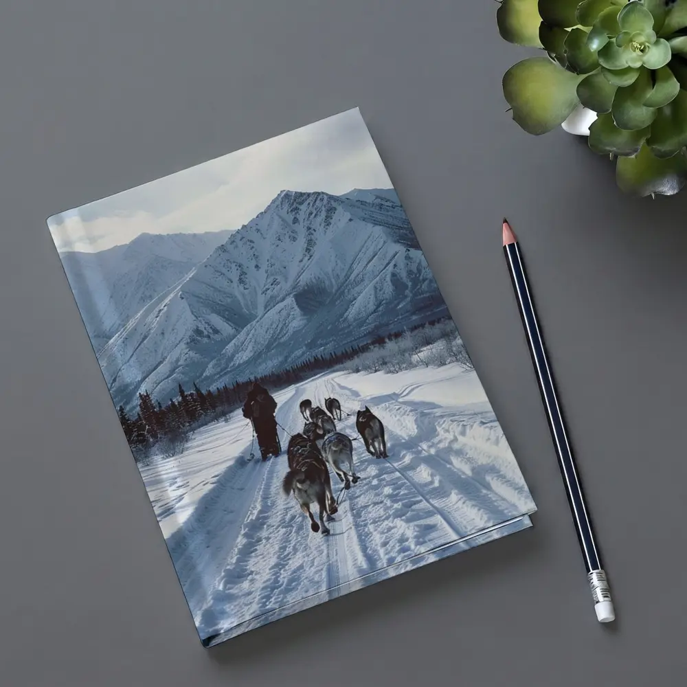 Husky Sled Dog Team Snowy Mountain Trail – Notebooks