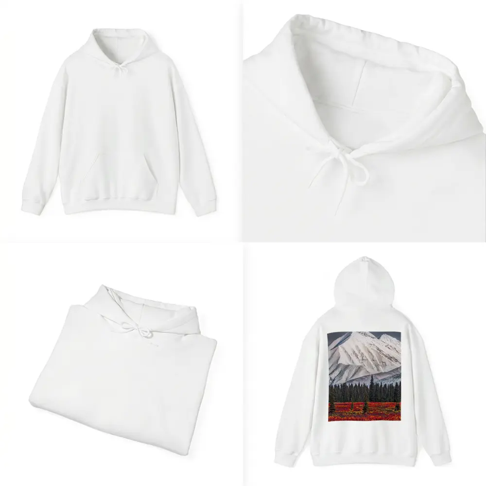 Snow Capped Mountain Autumn Tundra Forest – Hoodies