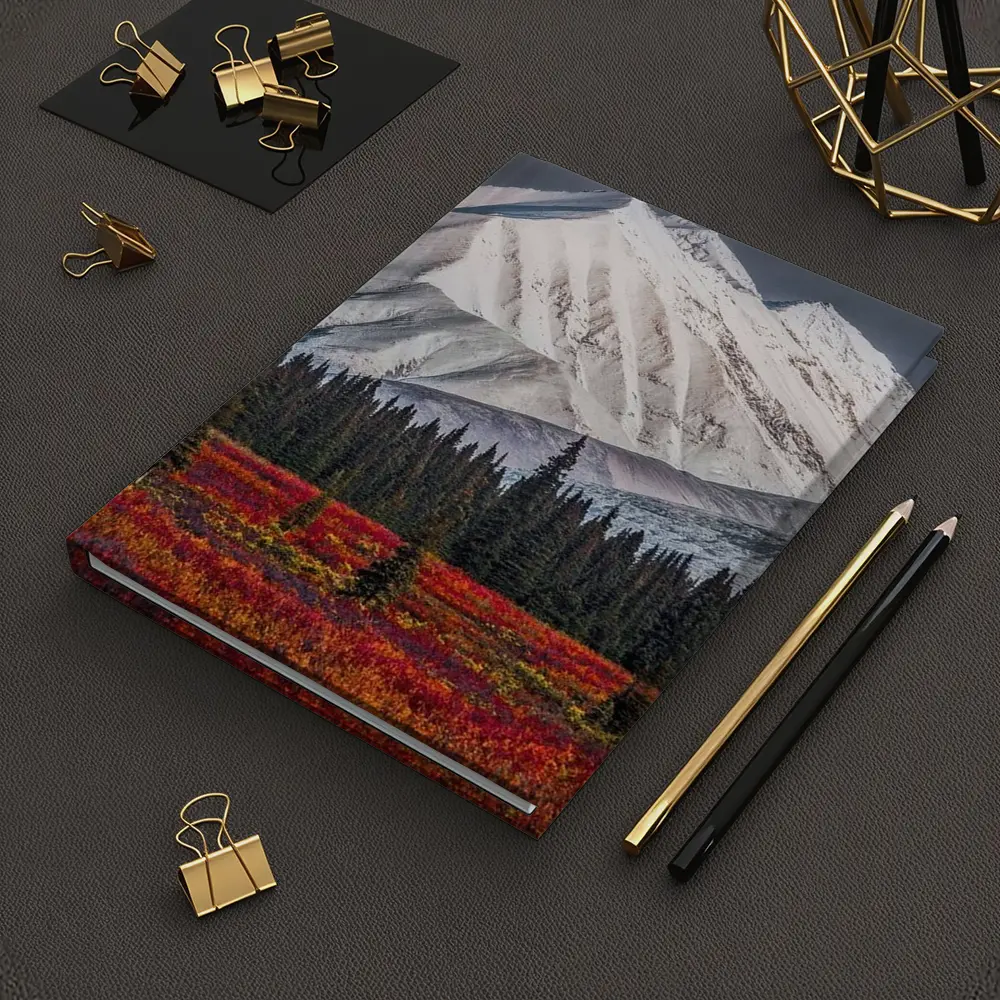Snow Capped Mountain Autumn Tundra Forest – Notebooks