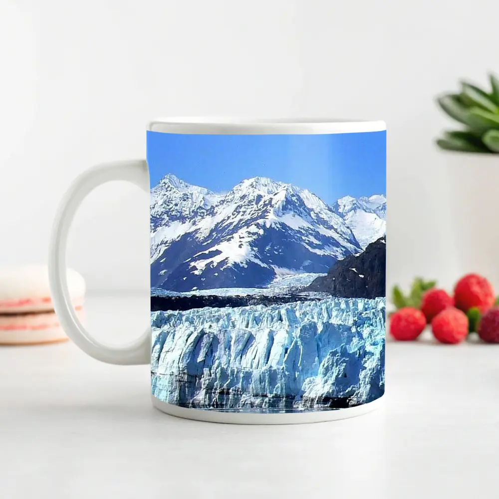 Glacier Bay Ice Wall Snow Mountains Alaska – Mugs