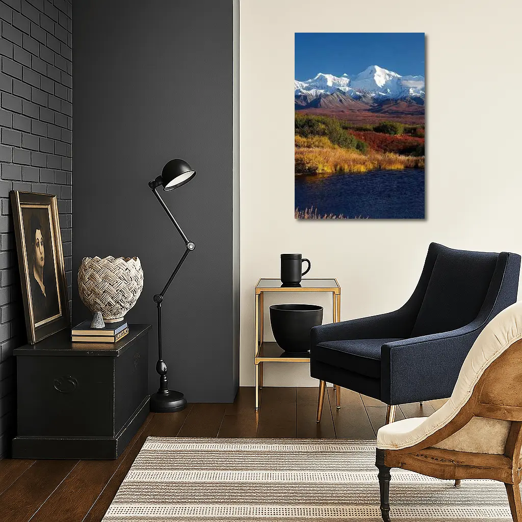 Denali Snow Peak Alaska Autumn Wilderness – Wall Art
