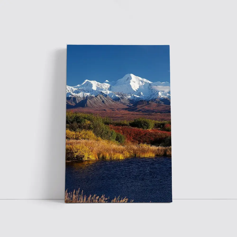 Denali Snow Peak Alaska Autumn Wilderness – Wall Art