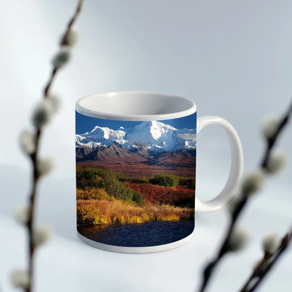 Denali Snow Peak Alaska Autumn Wilderness – Mugs