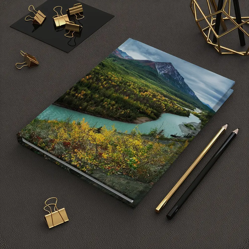 Turquoise River Valley Autumn Mountain Alaska – Notebooks