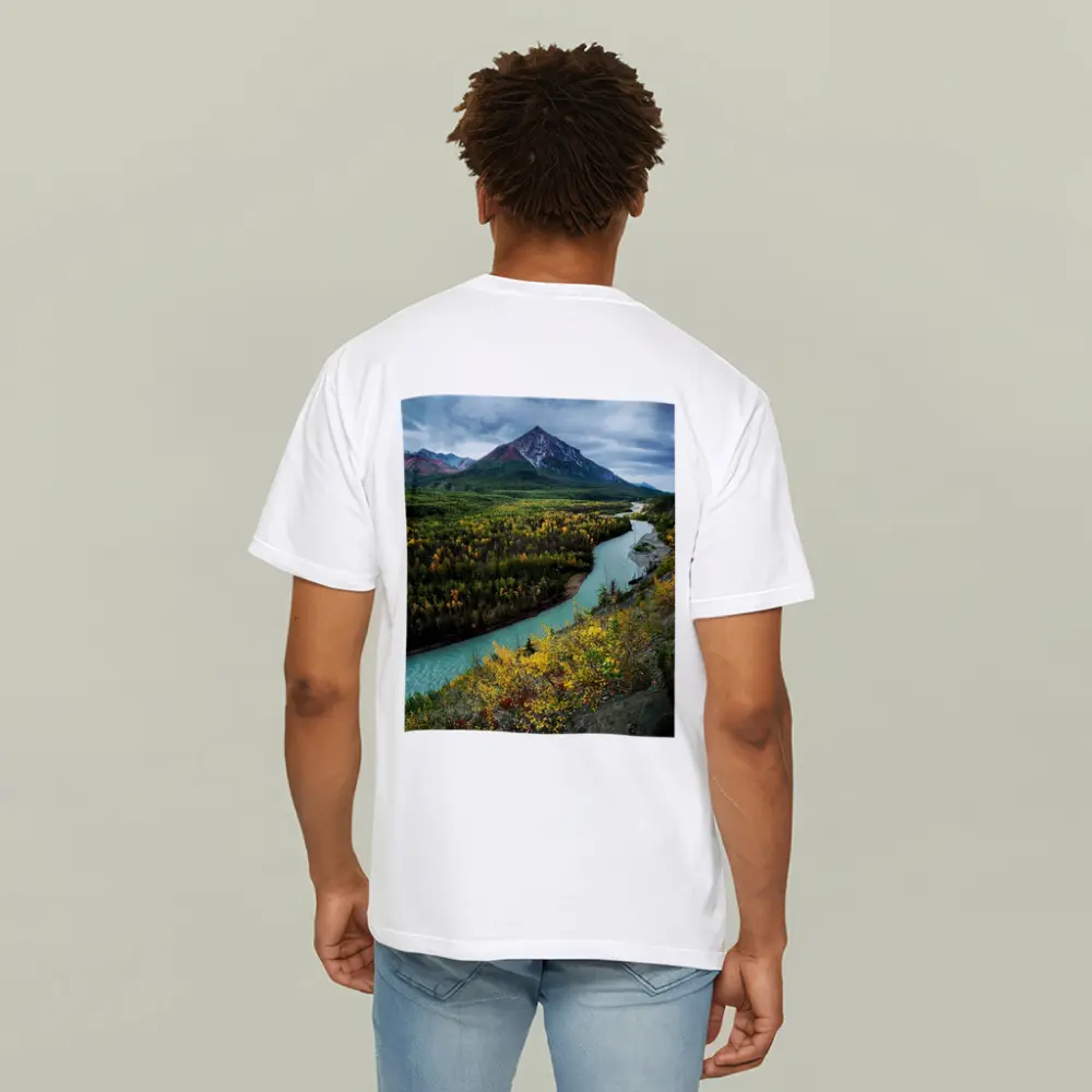 Turquoise River Valley Autumn Mountain Alaska – T-Shirts
