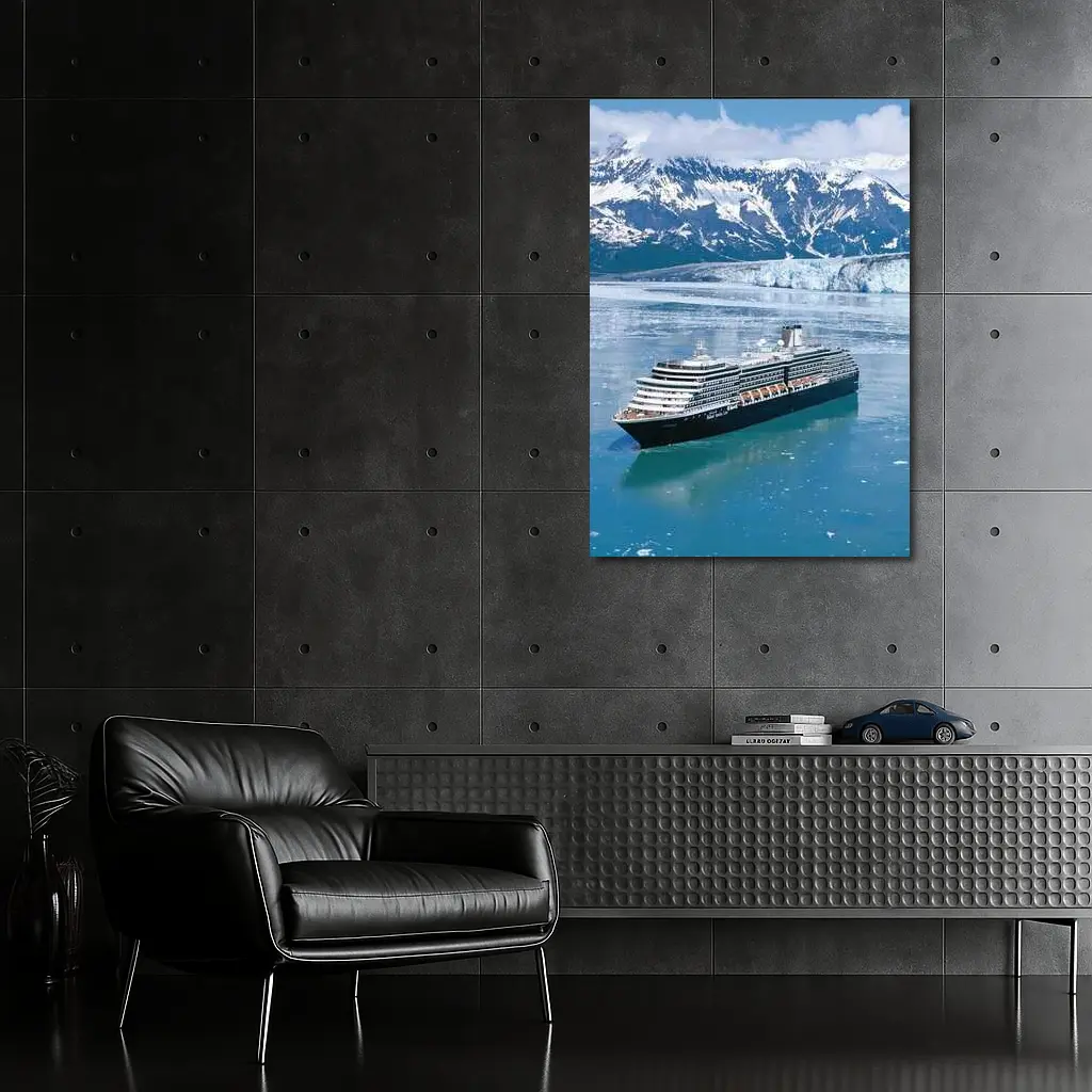Cruise Ship Alaska Glacier Mountains Blue Water – Wall Art