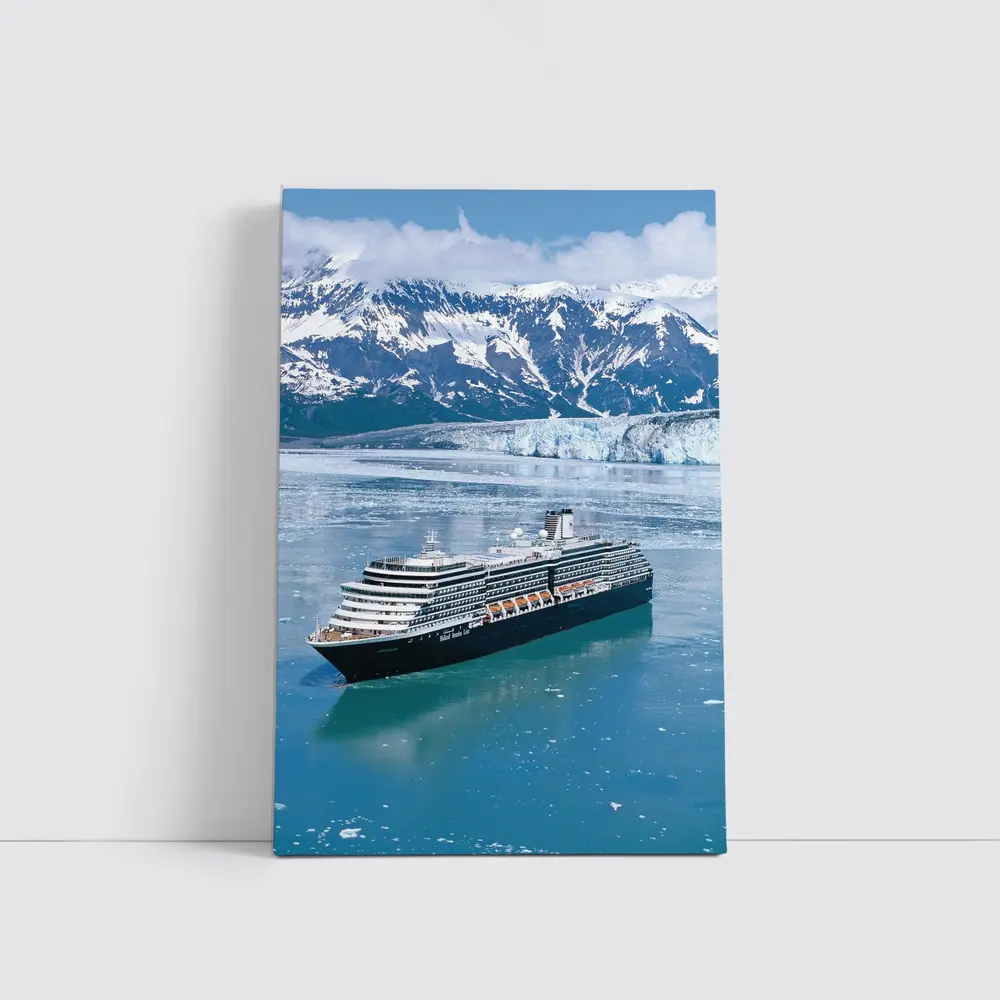 Cruise Ship Alaska Glacier Mountains Blue Water – Wall Art