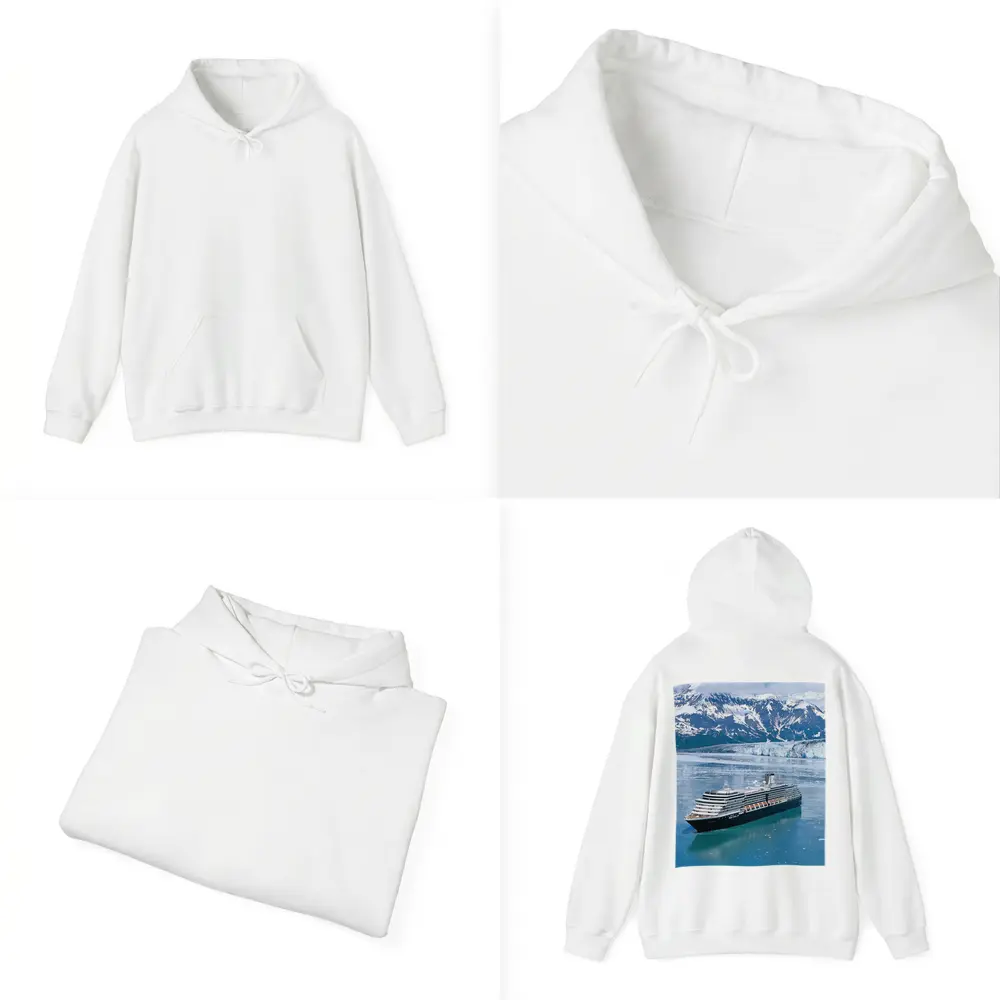 Cruise Ship Alaska Glacier Mountains Blue Water – Hoodies
