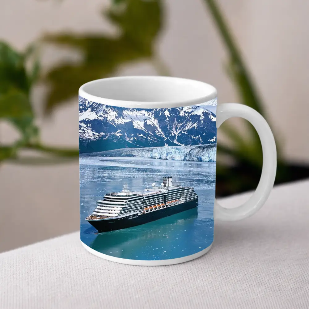 Cruise Ship Alaska Glacier Mountains Blue Water – Mugs