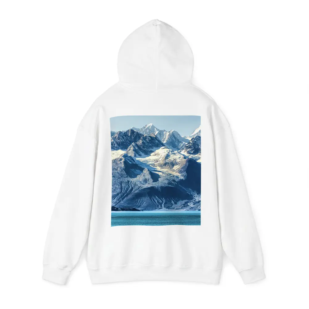 Snow Capped Mountains Over Turquoise Glacial Lake – Hoodies