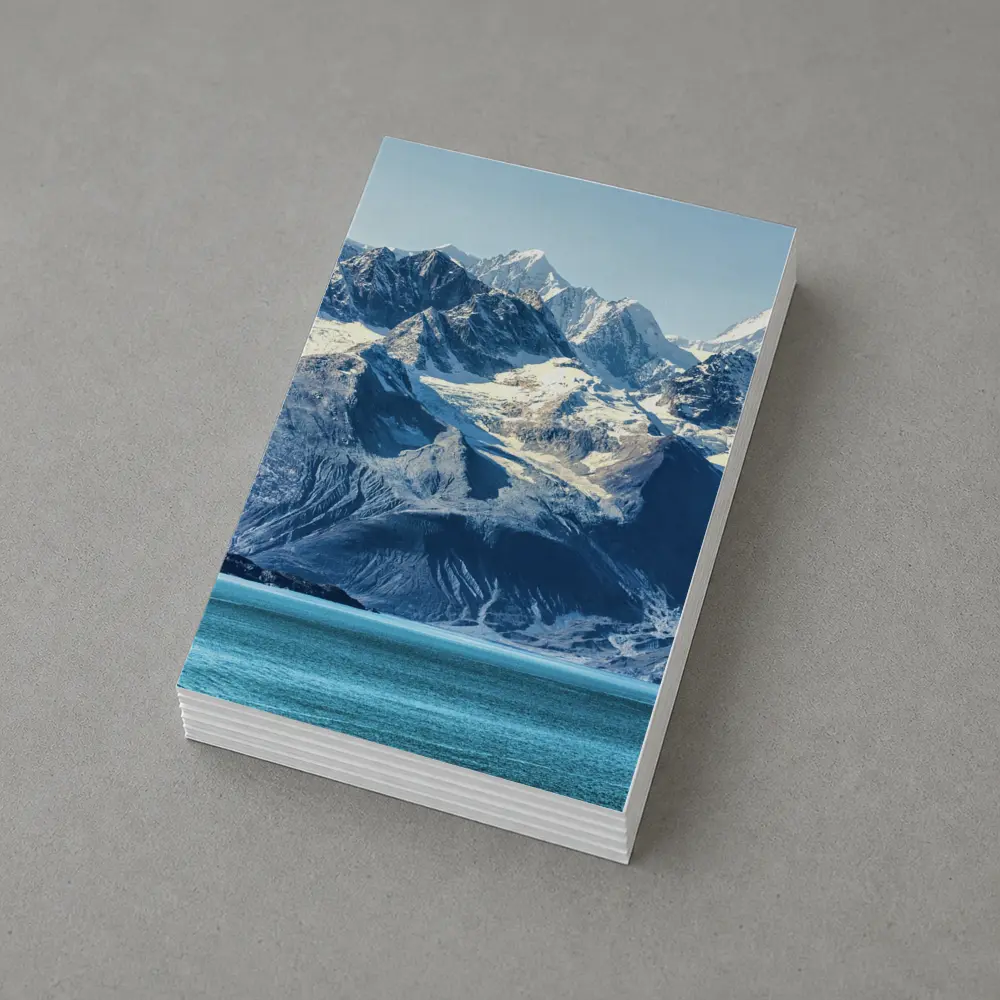 Snow Capped Mountains Over Turquoise Glacial Lake – Postcards