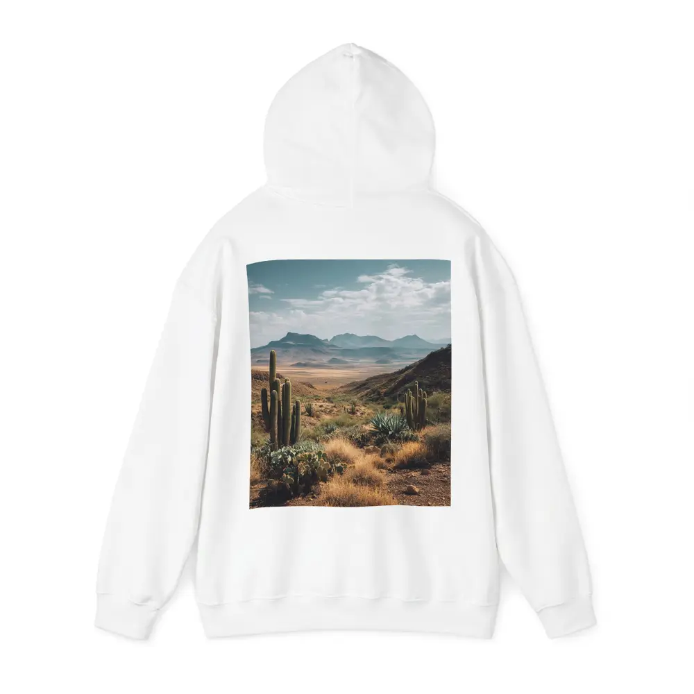 Desert Cactus Landscape With Mountain Views – Hoodies